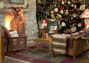 Lobby at Christmastime