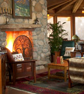Romantic, roaring fire at El Portal