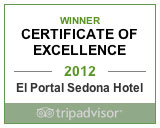 El Portal Sedona Hotel Certificate of Excellence Award